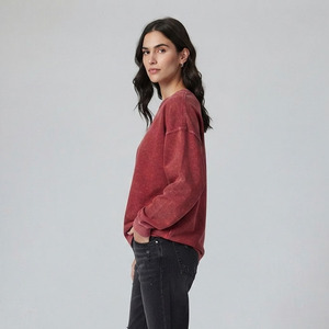 Chemise décontractée vintage pour femme en toile de coton à coupe classique, col rond, délavée à l'acide, respirante, écologique, idéale pour l'été - Product Image 5