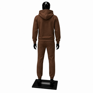 Ensemble de survêtement marron à capuche pour homme avec imprimé motif, sweat-shirt et pantalon décontractés longs, coupe régulière, pour l'automne, ajustement personnalisé - Product Image 2