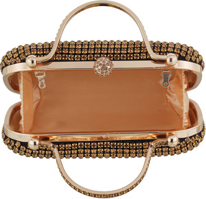 Sac à main de luxe en forme de selle, métallique, étanche, écologique, pour dîner, fête, mariage, avec poignée en cristal et strass - Product Image 2