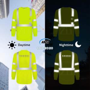 Camiseta de Seguridad Reflectante ANSI Clase 1, Impermeable, con LED Intermitente, Ligera, de Alta Visibilidad, Manga Larga, Secado Rápido y Transpirable - Product Image 4