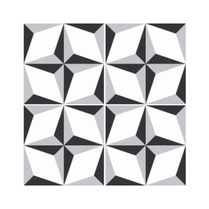 Carrelage en porcelaine émaillée monochrome 300x300 mm, motif noir et blanc, pour murs et sols, faible absorption d'eau, durable - Product Image 4