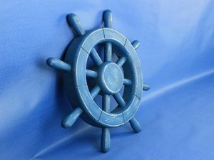 Blue Wooden <b>Ship</b> <b>Wheel</b> Nautical Wall Decor Coastal Marine Steering <b>Wheel</b> Beach House Hanging Decoration - Product Image 5