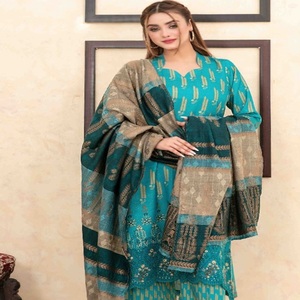 Vestido de mujer pakistaní Salwar Kameez Trajes de tres piezas indios con bordado de Tawakkal Vol ESITA Ropa de India y Pakistán - Product Image 2