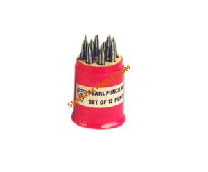 SUNTOOLS/STIPL Stainless Steel Watchmaker <b>Punch</b> <b>Set</b> of 12 Tapered Tools for Earring Making - Product Image 2