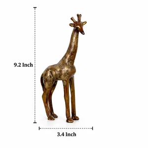 Estatua de Jirafa de Latón SHUBHAM, Escultura Pulida Chapada en Oro 3D, Figura de Animal Personalizada para Decoración del Hogar - Product Image 3