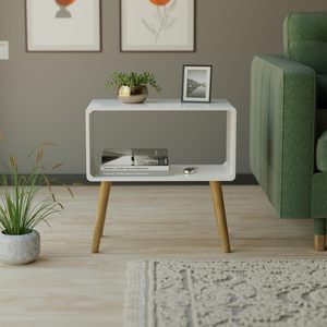 Retro Bookcase Nightstand, End <b>Table</b>, Bed <b>Side</b> <b>Table</b> for Small Spaces Magazine Stand with <b>Storage</b> Engineered Wood - Product Image 2