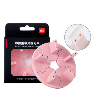 Support d'entraînement pour faux ongles en plastique rond coloré, présentoir détachable pour la formation en nail art, modèle Lotus - Product Image 1
