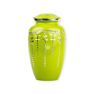 Urne funéraire en marbre vert foncé avec texture de pierre naturelle symbolisant la paix, la nature et le repos éternel - Product Image 5