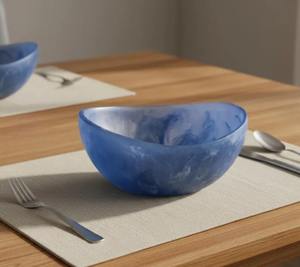 Bol de service en résine écologique, réutilisable, durable, produit pour un style de vie écoresponsable, pour servir les repas au quotidien, provenant d'Inde. - Product Image 3