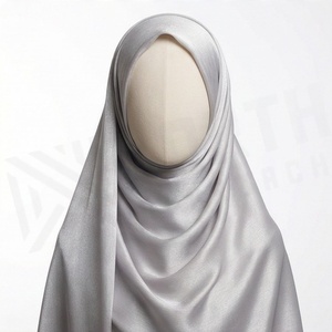 Hiyab de Satén de Poliéster de Color Sólido para Mujer, Suave al Tacto, para Uso Diario, Pañuelo Étnico - Product Image 5