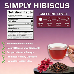 Té de Hibisco Orgánico OEM, 20 Bolsitas, Sin Cafeína, Antioxidante Natural, Apoyo para el Bienestar y la Digestión - Product Image 2