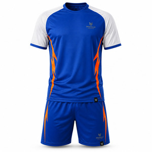 Ensemble maillot et short de futsal, polyester à séchage rapide, tenue d'équipe de football en salle, bleu cobalt, ensemble de football par sublimation - Product Image 2