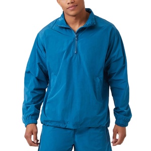 Custom 2025 Men's Quarter <b>Zip</b> <b>up</b> Pullover <b>Jacket</b> Stand Collar Windproof Nylon Windbreaker Casual Mesh Lined Shorts Tracksuit - Product Image 4