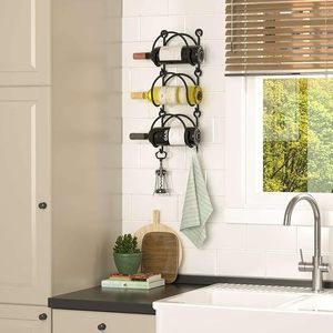 Porte-serviettes mural en fer, 3 barres, noir, minimaliste, fixe, pour serviettes de bain - Product Image 2