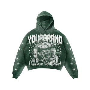 Chándal Personalizado con Logotipo, Ecológico, de Invierno, para Hombre, Grueso, de Forro Polar de 3 Hilos, con Estampado por Transferencia de Calor, Transpirable, Talla Grande, Corte Holgado - Product Image 2