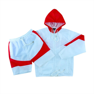 High Quality Unisex Windbreaker Short Tracksuit Plus Size Lightweight Zip Custom Logo Hooded <b>Jacket</b> Jogger Pant Set Breathable - Product Image 6