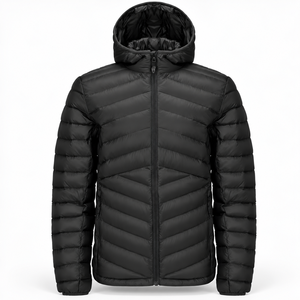 Veste matelassée à capuche personnalisée pour homme, légère, résistante à l'eau, chaude, pour l'hiver, streetwear, fabricant de logos personnalisés - Product Image 1