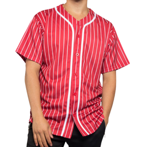 Vêtements de sport sur mesure en polyester/coton respirant, chemises de baseball à manches courtes boutonnées, taille plus, unisexe - Product Image 1