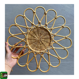 99 GOLD DATA Salvamanteles de Ratán Hecho a Mano Ecológico con Forma de Flor, Tapete Tejido Natural para Mesa, Decoración para Bodas, Banquetes y Fiestas - Product Image 6