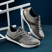 Baskets de sport grises et blanches pour hommes, chaussures de marche décontractées à lacets, légères et confortables
