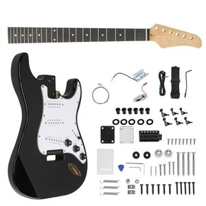 Kit Chitarra Elettrica Fai-da-te a 6 Corde Stile ST, Corpo in Mogano, Manico in Acero, Materiale in Osso, Finitura Nera per Strumenti - Product Image 2
