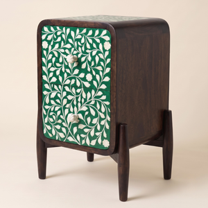 Mesa de Noche Decorativa Moderna y Ecológica con Incrustaciones de Hueso, Hecha a Mano, con Diseño de Patrón Único para una Decoración Elegante del Dormitorio - Product Image 4