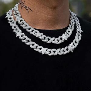 Collier en diamant de laboratoire de qualité supérieure, clarté VVS, style hip-hop pour rappeur, avec chaînes Miami Iced, cadeau pour tenue de gangster - Product Image 3