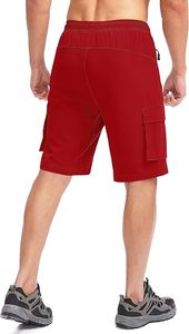 Men's Red <b>Cycling</b> <b>Shorts</b> With 3D <b>Padded</b> Seat Multi-Pocket Quick Dry Summer Bike Wear Mtb <b>shorts</b> customize - Product Image 2
