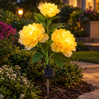 Dekorasi Taman Bunga Peony Tenaga Surya Grosir, Hiasan Luar Ruangan dengan Bunga Peony Bertenaga Surya