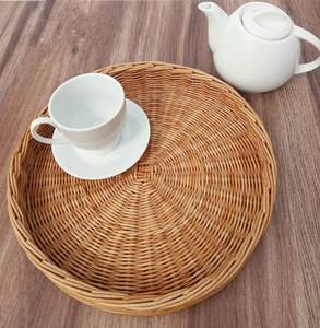 Plateau en osier artisanal, plateau en rotin de qualité export, plateau en osier en gros, fournisseur de plateaux en rotin en vrac, plateau avec logo personnalisé - Product Image 6