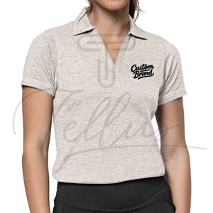 Achetez des polos pour femmes personnalisés de haute qualité, respirants, décontractés, unis, avec impression de logo personnalisé, à bas prix. - Product Image 3