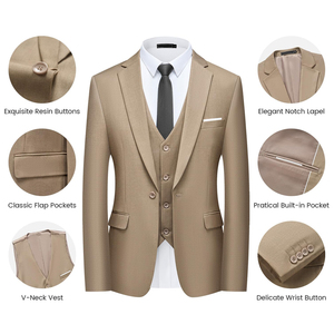 ชุดสูทผู้ชาย 2 ชิ้น ระบายอากาศได้ดี ทรงเข้ารูป เหมาะสำหรับงานแต่งงาน ผลิตโดยผู้ผลิตเสื้อผ้าชั้นนำ ขายดี - Product Image 3