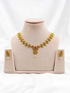 <b>Gold</b> Plated Crystal Necklace Earring <b>Set</b> Women's Wedding Jewelry Classic Style Pear Cut Rhinestone Alloy Jewelry <b>Sets</b> - Product Image 1