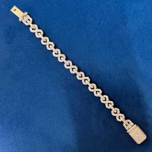 Bracelet en argent sterling 925 avec diamants Moissanite VVS de fabrication indienne, style infini, bijoux cubains hip-hop, en vente - Product Image 6