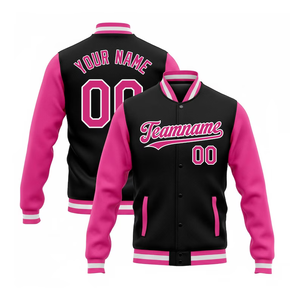 Custom Black Varsity Jacket Baseball Letterman Clothes Manufacture Button Mens Winter Jackets - Product Image 1