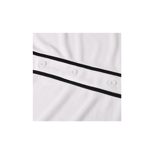 Camiseta Deportiva Unisex Blanca de Béisbol, Manga Corta, Cierre de Botones, Color Sólido, Transpirable, de Poliéster, para Adultos, Todas las Temporadas - Product Image 3