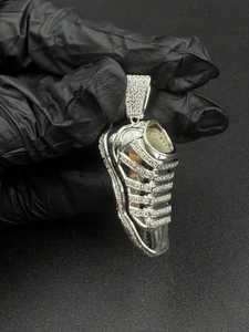 Pendentif Sneaker Moissanite Iced Out, Breloque Chaussure Hip Hop, Bijoux en Argent Sterling 925, Pendentifs et Breloques de Joaillerie Fine - Product Image 6