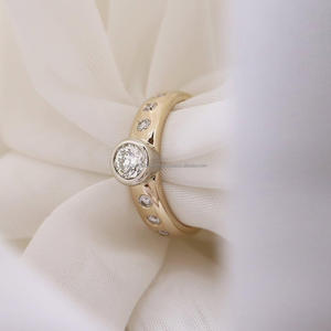 IGI/GIA Lab Grown Cut Diamond Vintage 14k Jaune Bague de mariage/fiançailles unisexe en or blanc fin Bague d'anniversaire digne de fête - Product Image 3