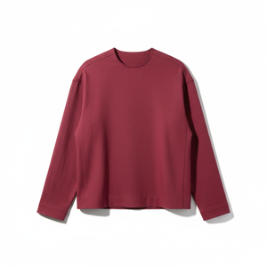 T-shirt à manches longues pour homme, 100% coton, col rond, uni, décontracté, ample, ultra doux, respirant, jersey tricoté 320g, impression numérique personnalisable - Product Image 1