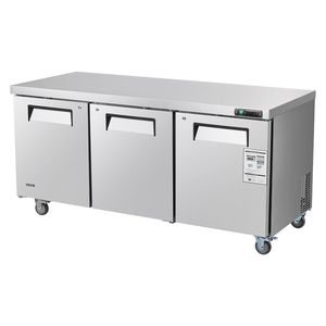 Congélateur de comptoir commercial de 72 pouces avec éclairage LED automatique, capacité sous comptoir de 17,7 pi³, congélateur alimentaire à 3 portes verrouillable - Product Image 1