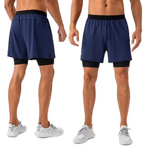 Shorts de sport pour hommes, séchage rapide, respirants, légers, en Spandex/Polyester, taille mi-haute, fermeture élastique, poches, pour la course à pied - Product Image 5