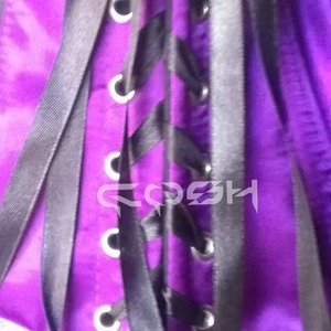 Collier de corset à col haut en satin violet brillant - Product Image 5