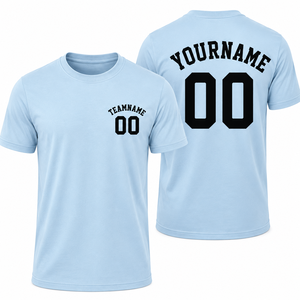 T-shirt rouge personnalisé pour homme avec impression nom et numéro, manches courtes, col rond, style jersey décontracté, coupe classique, 100 % coton, logo avant - Product Image 6