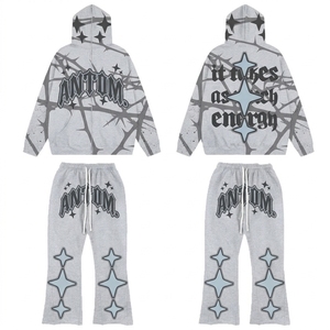 Nouveau design – Survêtement à capuche streetwear grande taille, couleur unie, coupe régulière, en coton et polyester, collection hiver 2026 – Vente en gros - Product Image 3