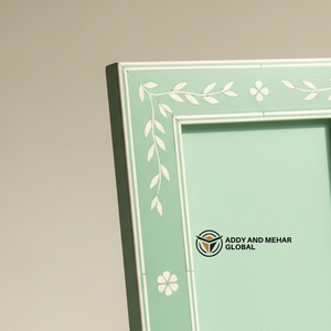 Wholesale Custom Bone Inlay Photo <b>Frames</b> Artisanal Floral Inlay wood <b>Frame</b> Bespoke Home Decor <b>Frames</b> with Private Labelling - Product Image 3