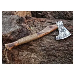 Vikings machado tomahawk mão forjado, defumador, para acampamento, artesanato e corte de madeira, machado