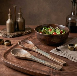 Wooden Salad Serving Spoon Set – Natural Wood <b>Fork</b> & Spoon Set for Kitchen, Dining & Eco-Friendly Tableware - Product Image 4