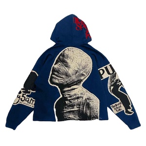 Personalizado Retro Momia Punk Imprimir Oversized Streetwear Hoodie Causal Manga larga & Drop Shoulder Pullover Hoodie Streetwear Moda - Product Image 2