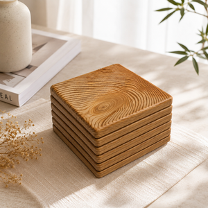 Square Pine Decking Tiles Brushed Wood Grain Minimalist Design Outdoor Waterproof Non-Hydrophilic Interlocking Dual Lock - Product Image 1