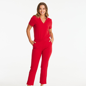 New Design Wholesale Short Sleeve Shirt O Neck Stretchable High Quality Spandex/Polyester/Rayon Heavyweight Men's <b>Scrub</b> Suits - Product Image 2